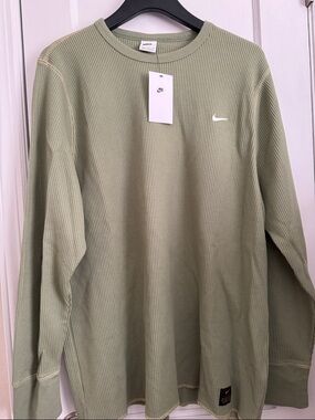 Nike Sage Green Waffle Thermal Long Sleeve Crew